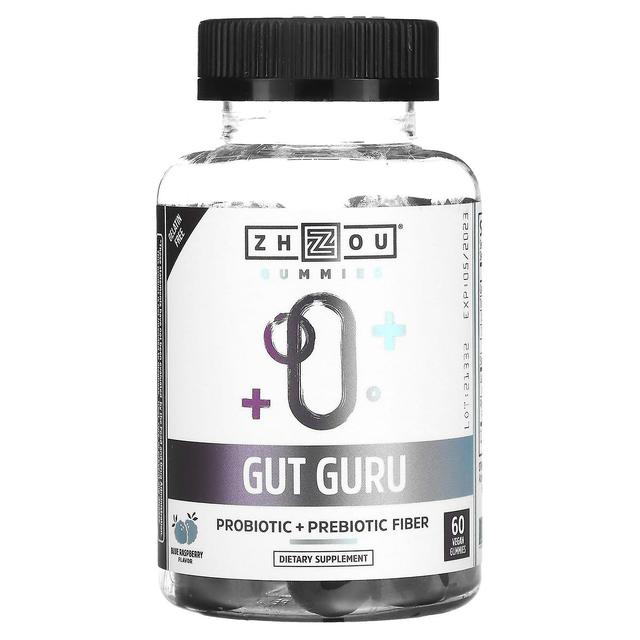 Zhou Nutrition, Gut Guru, Blue Raspberry, 60 Vegan Gummies on Productcaster.