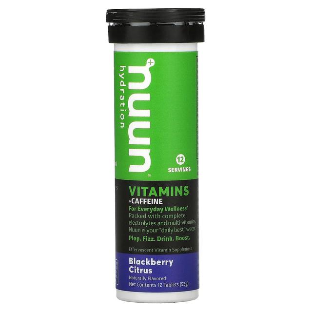 Nuun, Idratazione, Vitamine + Caffeina, Integratore vitaminico effervescente, Agrumi di Mora, 12 Compresse on Productcaster.