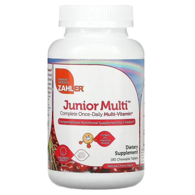 Zahler, Junior Multi, Multivitamínico Completo Uma Vez por Dia, Cereja Natural, 180 Comprimidos Mastigáveis on Productcaster.