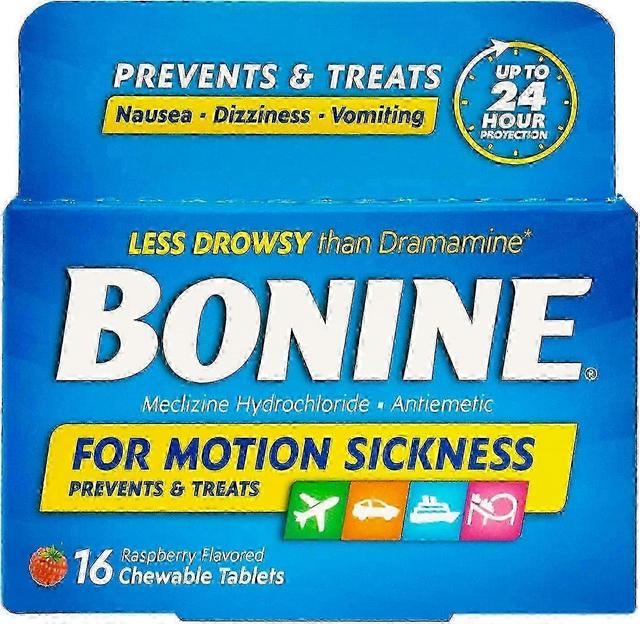 Bonine Chewable Tablets For Motion Sickness, Raspberry, 16 Ea on Productcaster.