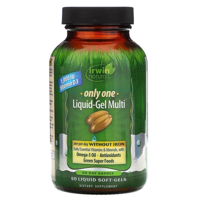 Irwin Naturals, Only One, Liquid-Gel Multi, Without Iron, 60 Liquid Soft-Gels on Productcaster.