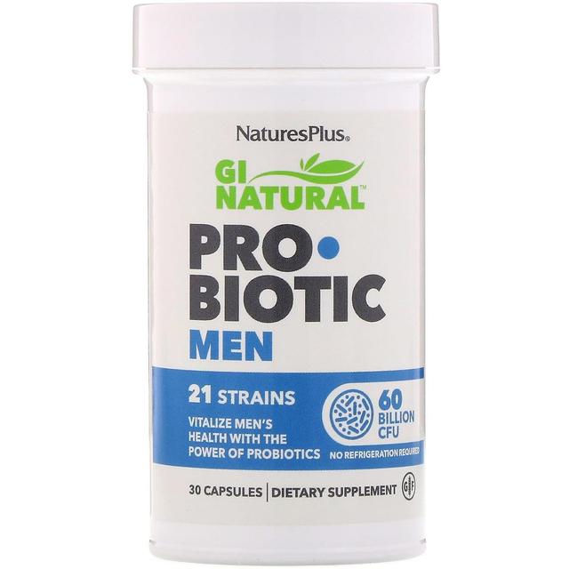 Nature's Plus, GI Natural, Probiotic Men, 60 Billion CFU, 30 Capsules on Productcaster.