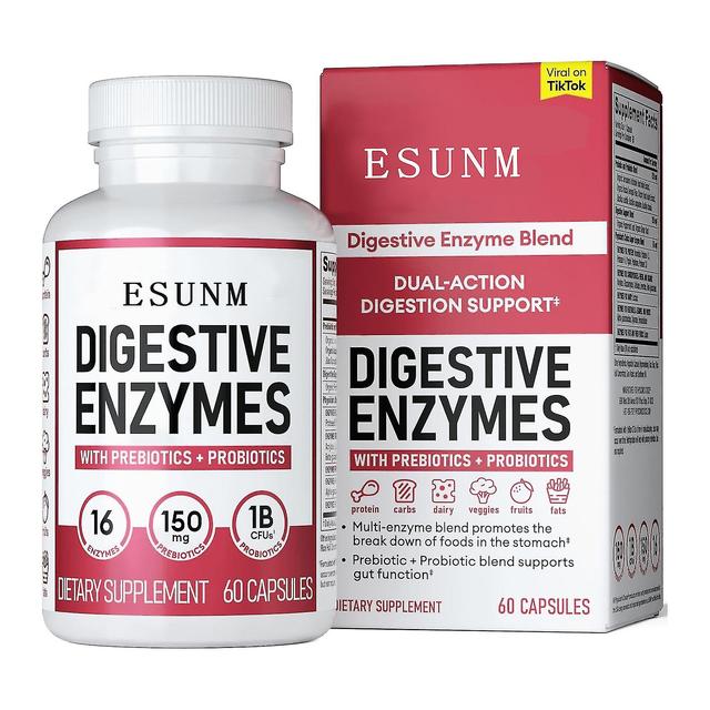 Capsules d’enzymes digestives, enzymes digestives avec prébiotiques, multi-enzymes, prébiotiques et probiotiques biologiques pour la santé digestiv... on Productcaster.