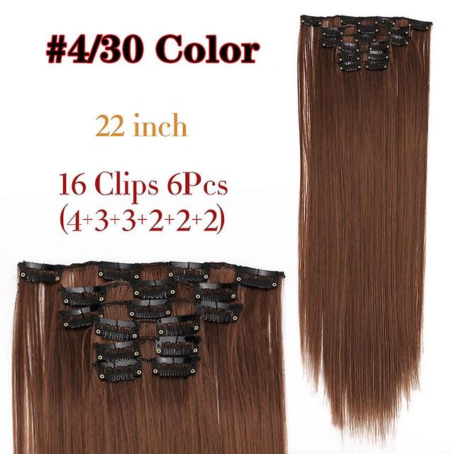 Duqi Leeons Synthetic Hair Curly Clip In Wig Extension 16 Clips In Hair Extension Hair Pieces Fake Hair Extension Synthetic 49 Colors 4 30 22inches on Productcaster.