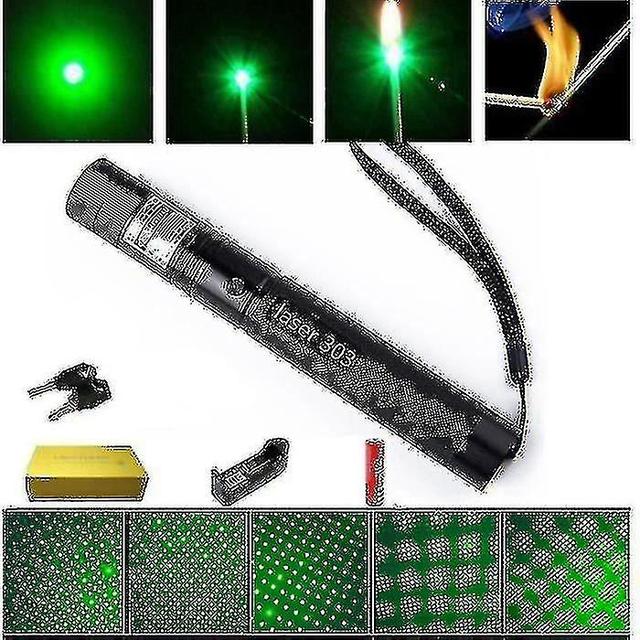 Top Laser 303 200 Mw Laser Pointer Green Focal Length Adjustable And Star Filter Pattern With 4000 on Productcaster.