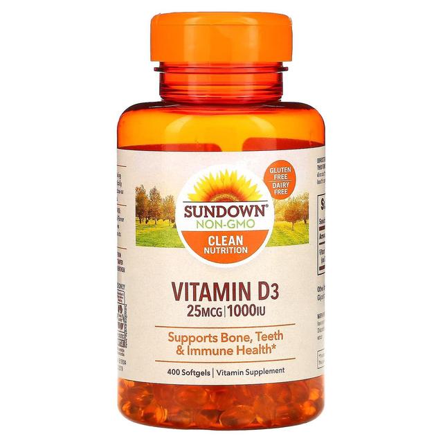 Sundown Naturals, D3-vitamiini, 25 mcg (1,000 IU), 400 pehmeää geeliä on Productcaster.