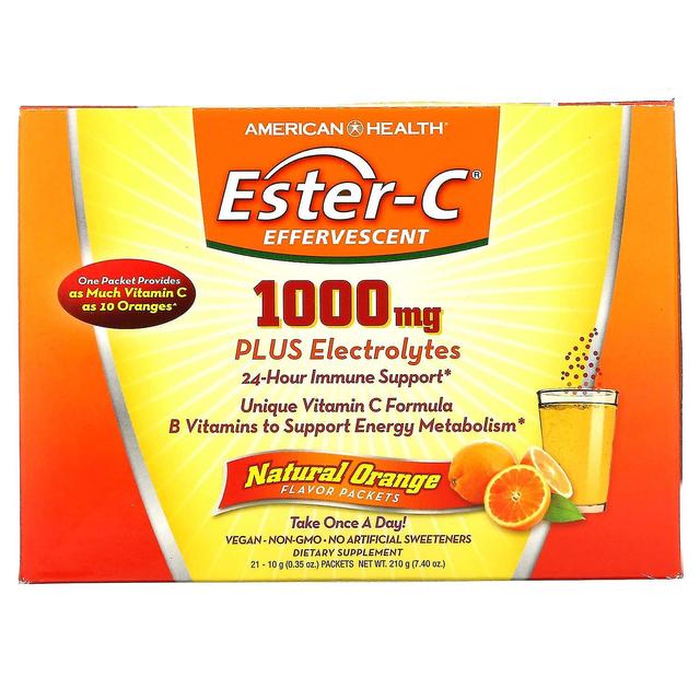 American Health, Ester-C Efervescente, Sabor Natural de Laranja, 1.000 mg, 21 Pacotes, 0,35 oz (10 g) E on Productcaster.