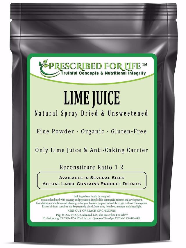 Prescribed For Life Lime Juice Powder-spray kuivattu & makeuttamaton Lime Juice-Remuodostaa Ratio 1:2-ING: orgaaninen jauhe 12 oz (340 g) on Productcaster.