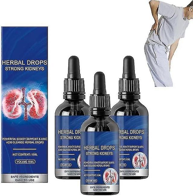 Herbal Kidney Care Drops, Herbal Drops Rins fortes, relaxante e ativo Repair Essence Liquid, Jo 3pcs on Productcaster.