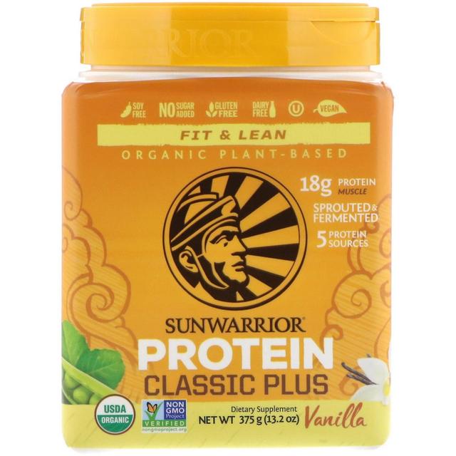 Sunwarrior, Classic Plus Protein, Organic Plant Based, Vanilla, 13.2 oz (375 g) on Productcaster.