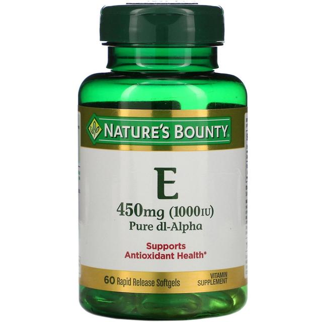 Natures Bounty Nature's Bounty, Vitamin E, Pure Dl-Alpha, 450 mg (1.000 IU), 60 Rapid Release S on Productcaster.