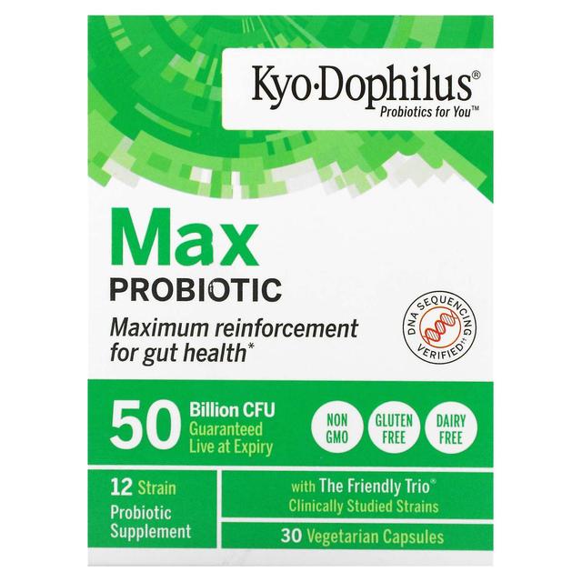 Kyolic, Kyo-Dophilus, Max Probiotic, 50 Billion CFU, 30 Vegetarian Capsules on Productcaster.