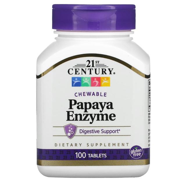 21st Century, Papaya Enzyme, Chewable, 100 Tablets on Productcaster.