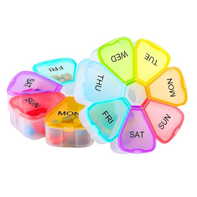 XL 7 Day Portable Pill Box Case - 2 pcs, Organizer for Vitamins, Cod Liver Oil, Pills on Productcaster.