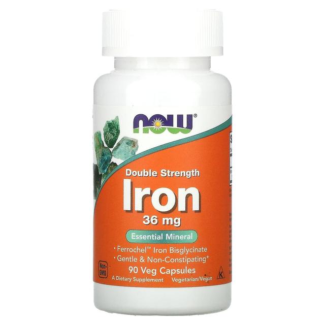 NOW Foods, Iron, Double Strength, 36 mg, 90 Veg Capsules on Productcaster.