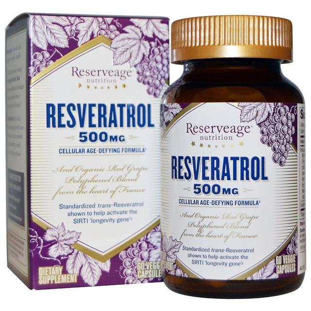 ReserveAge Nutrition ReserveAge Voeding, Resveratrol, 500 mg, 60 Veggie Capsules on Productcaster.