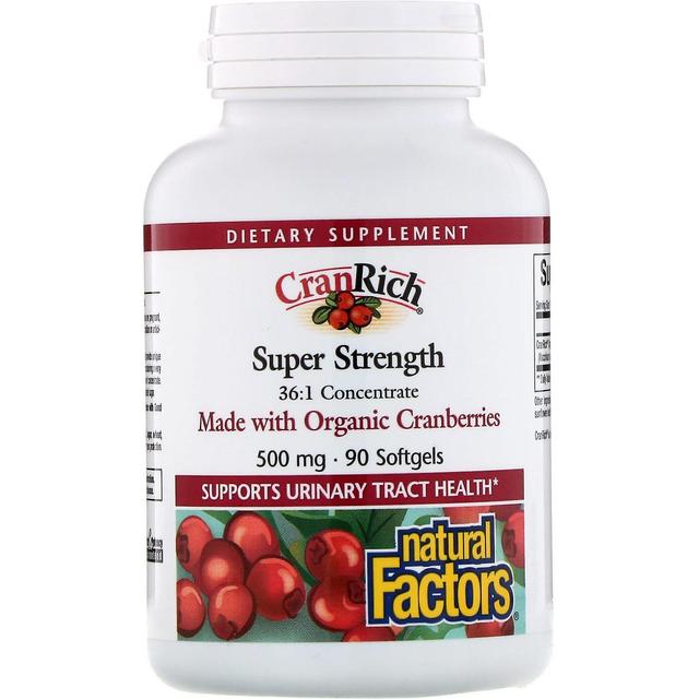 Natural Factors, CranRich, Super Strength, Cranberry Concentrate, 500 mg, 90 Sof on Productcaster.