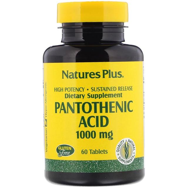 Nature's Plus, Pantotensyra, 1000 mg, 60 tabletter on Productcaster.