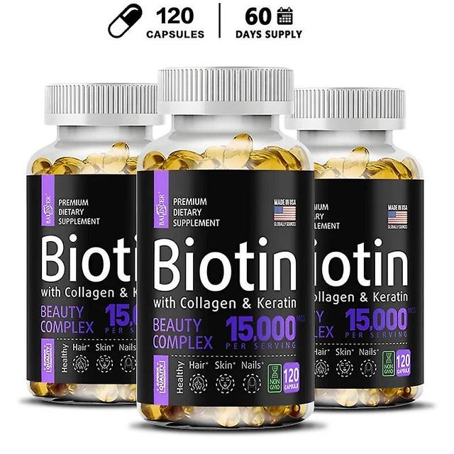 Venalisa Balincer with Biotin + Collagen + Keratin Supplement - for Hair, Skin, Nail Health | Non-GMO, 120 Capsules 120 count-3 bottle on Productcaster.