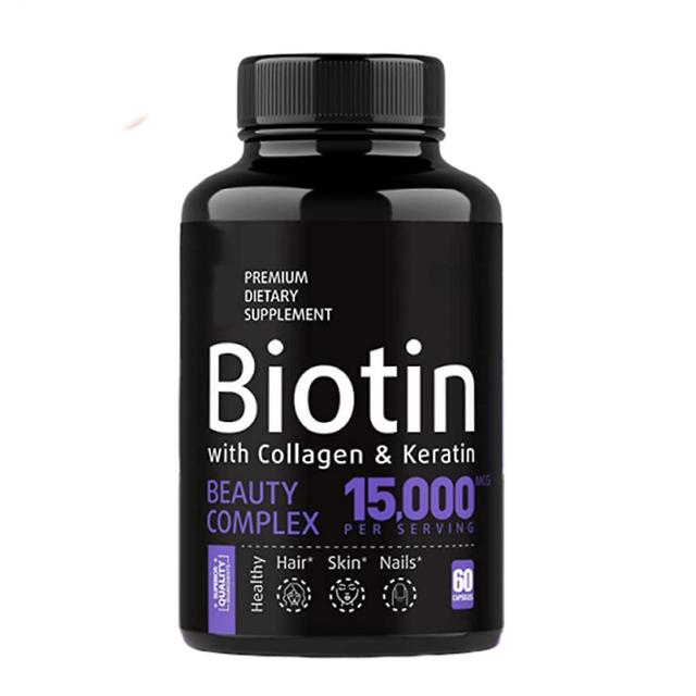 Biotin mit Kollagen und Keratin 15000 mcg - 60 Kapseln 1pc on Productcaster.