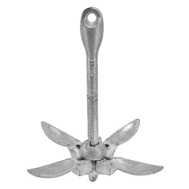 Foldable Anchor Grapnel 4 Flukes 1.5kg Carbon Steel Boat Accessory for Kayak CanoeSilver (Galvanized on Productcaster.