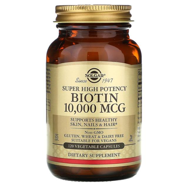 Solgar, Super High Potency Biotin, 10,000 mcg, 120 Vegetable Capsules on Productcaster.