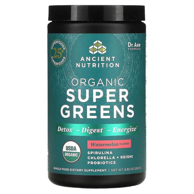 Dr. Axe / Ancient Nutrition, Organics Super Greens, Watermelon, 8.82 oz (250 g) on Productcaster.