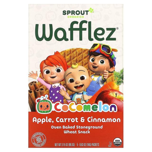 Sprout Organics, Wafflez, Apple, Carrot & Cinnamon, 5 Packets, 0.63 oz (18 g) Each on Productcaster.