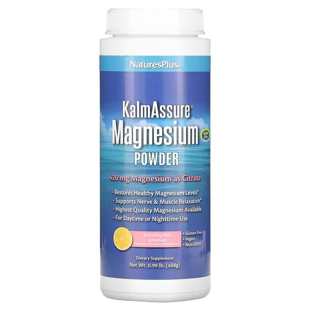 Nature's Plus NaturesPlus, Kalmassure-magnesiumjauhe, virkistävä vaaleanpunainen limonadi, 420 mg, 0,9 paunaa (408 g) on Productcaster.