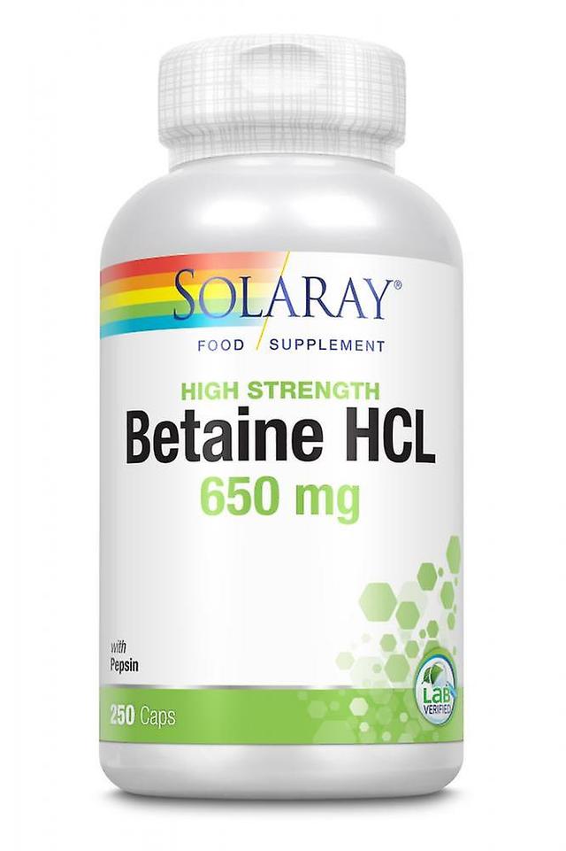 Solaray höghållfast betain HCL 650mg 250-talet on Productcaster.