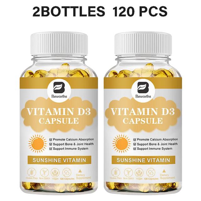 Huamade Vitamin D3 5000 Iu With Coconut Mct Oil,high Potency Vitamin D Supplement To Support Bone,joint,breast,heart,colonimmune Health 2bottles 12... on Productcaster.