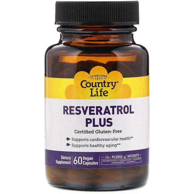 Country Life, Resveratrol Plus, 60 Vegan Capsules on Productcaster.