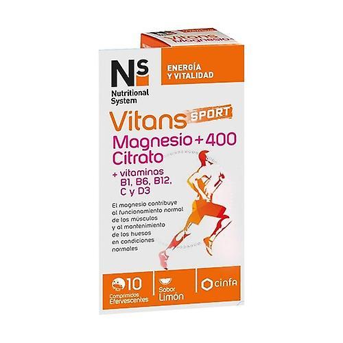 Nutritional System Vitans sport magnesium citrate +400 10 effervescent tablets (Lemon) on Productcaster.