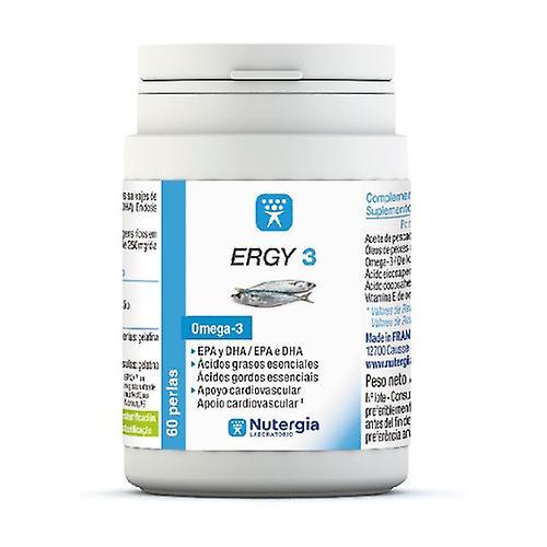 Nutergia Ergy 3 omega 3, DHA and EPA 60 softgels on Productcaster.