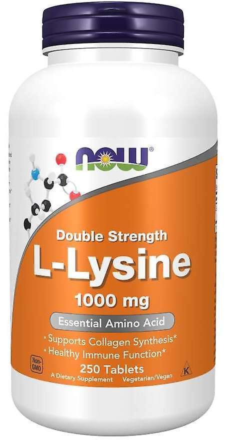 NOW Foods Nå Foods L-lysin dobbel styrke 1000 mg 250 tabletter 490 gr on Productcaster.