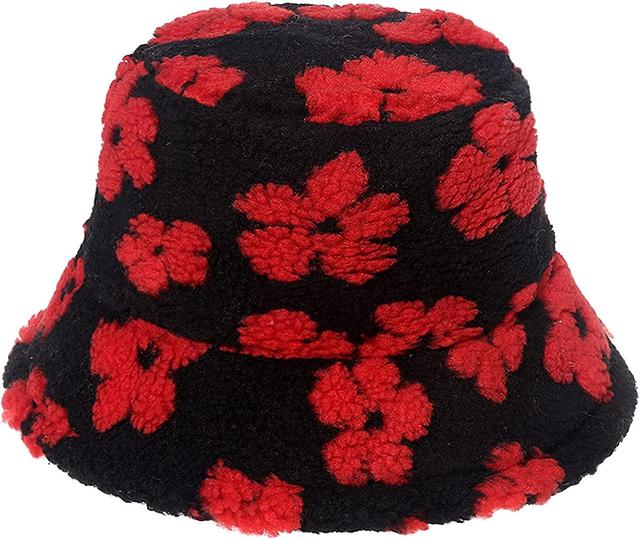 Xiersen Chapeau bob en peluche paisse pour l'hiver - Coupe-vent - Motiv floral vintage - Pour femme et fille Noir on Productcaster.