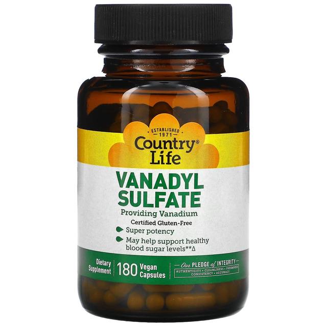 Country Life, Vanadyl Sulfate, 180 Vegan Capsules on Productcaster.