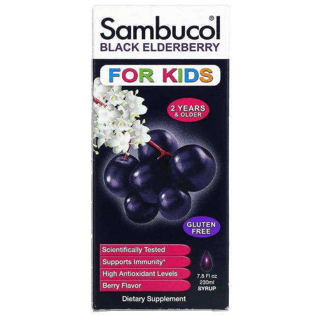 Sambucol, Sort hyldebærsirup, Til børn, Bærsmag, 7,8 fl oz (230 ml) on Productcaster.