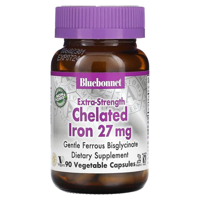 Bluebonnet Nutrition, Extra Strength Chelated Iron, 27 mg, 90 Vegetable Capsules on Productcaster.