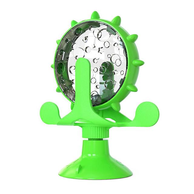 Pet Feeding Trainers Cat Dog Windmills Turntable Feeder Funny Anxiety Relief Pet Toy Green on Productcaster.