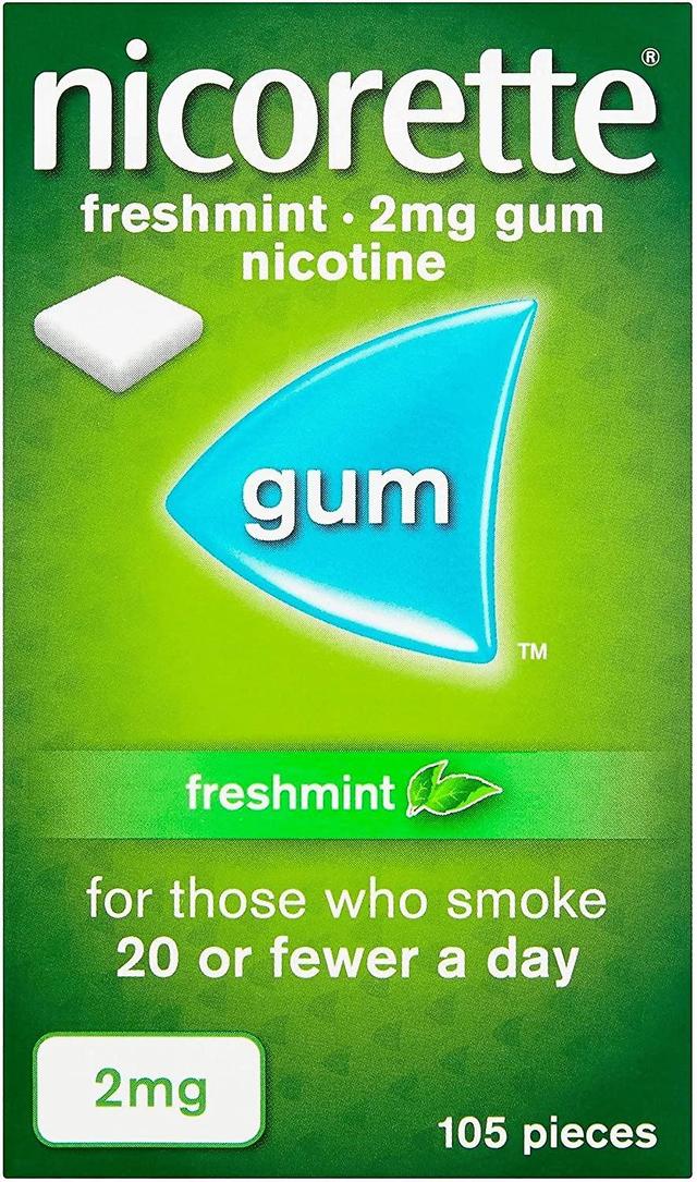 Nicorette Freshmint 2mg Kaugummi Nikotin 105-teilig Nikotinkaugummi Raucherentwöhnungshilfe on Productcaster.