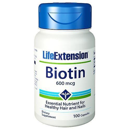 Life Extension Biotín na predĺženie života, 600 MCG, 100 uzáverov (balenie po 6) on Productcaster.