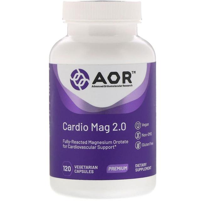 Advanced Orthomolecular Resear Avanceret orthomolekylær forskning AOR, Cardio Mag 2.0, 120 vegetariske kapsler on Productcaster.