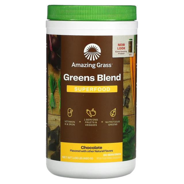 Amazing Grass, Green Blend Superfood, Chocolate, 1.06 oz (480 g) on Productcaster.