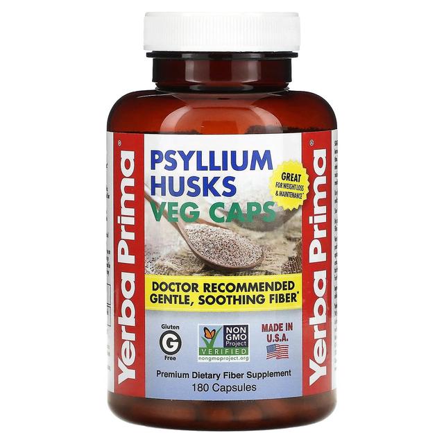 Yerba Prima, Psyllium Husks Veg Caps, 180 Capsules on Productcaster.