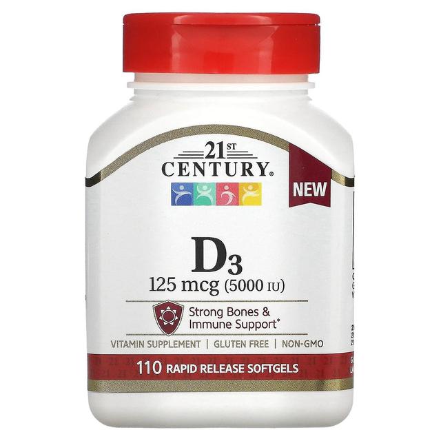 21st Century, Vitamin D3 , 125 mcg , 110 Rapid Release Softgels on Productcaster.