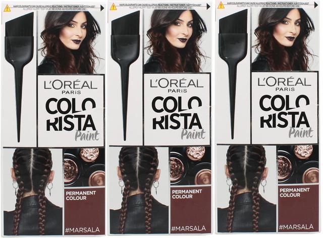 3 x 30ml L'Oreal Colorista Paint Permanent Hair Colour - Marsala on Productcaster.