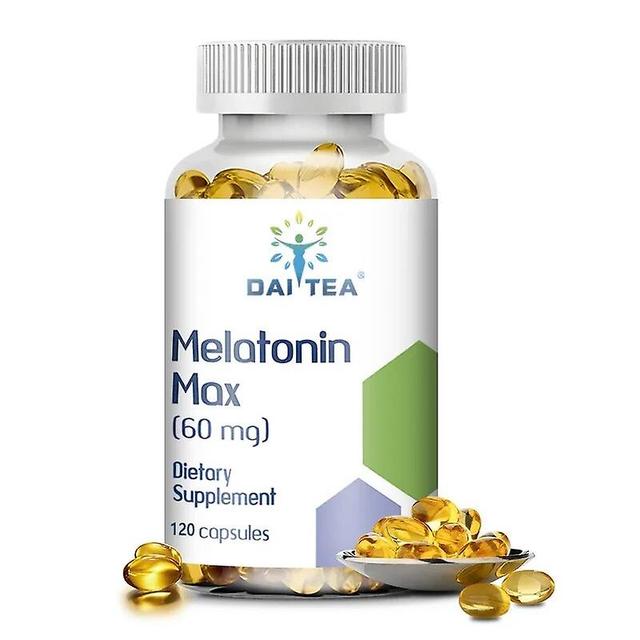 Vorallme Daitea Vegetarische Melatonin Kapseln 60 mg fördert die Schlafqualität, die Augengesundheit und verkürzt die Aufwachzeit 120Count-1bottle on Productcaster.