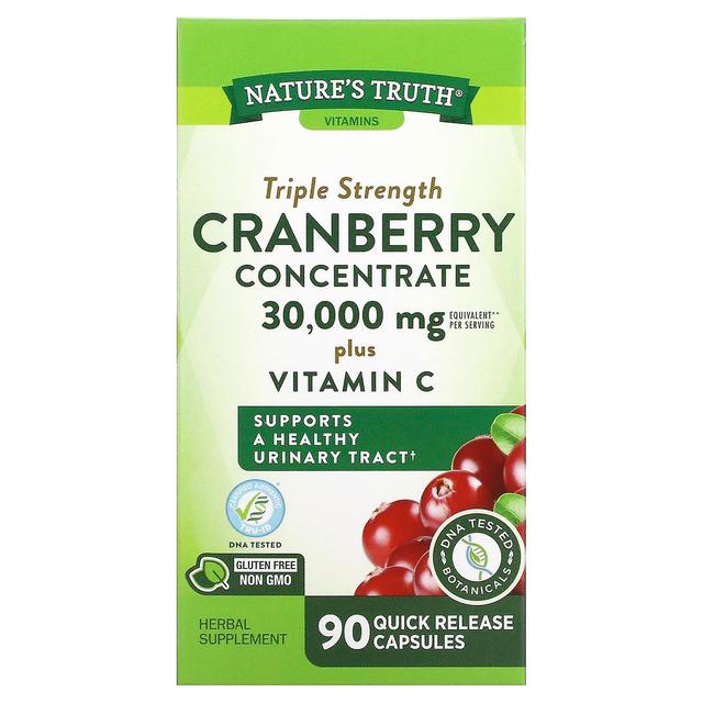 Nature's Truth, Triple Strength Cranberry Concentrate Plus Vitamin C, 15,000 mg, 90 Quick Release Ca on Productcaster.