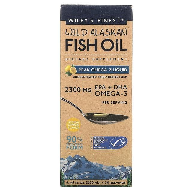 Wileys Finest Wiley's Finest, Wild Alaskan Fischöl, Peak Omega-3 Flüssigkeit, natürliche Zitrone, 8,45 fl oz (250 ml) on Productcaster.